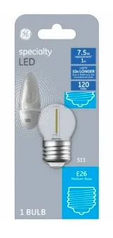 LED Night Light Bulbs, Medium Base, Clear, 1 Watt