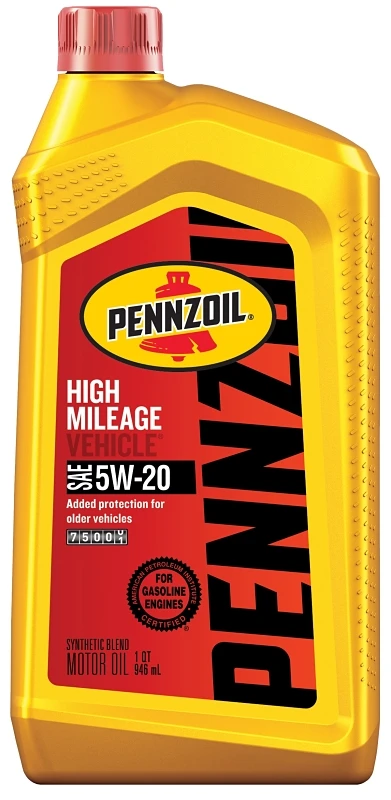 Pennzoil 550022818 High-Mileage Motor Oil, 5W-20, 1 qt Bottle