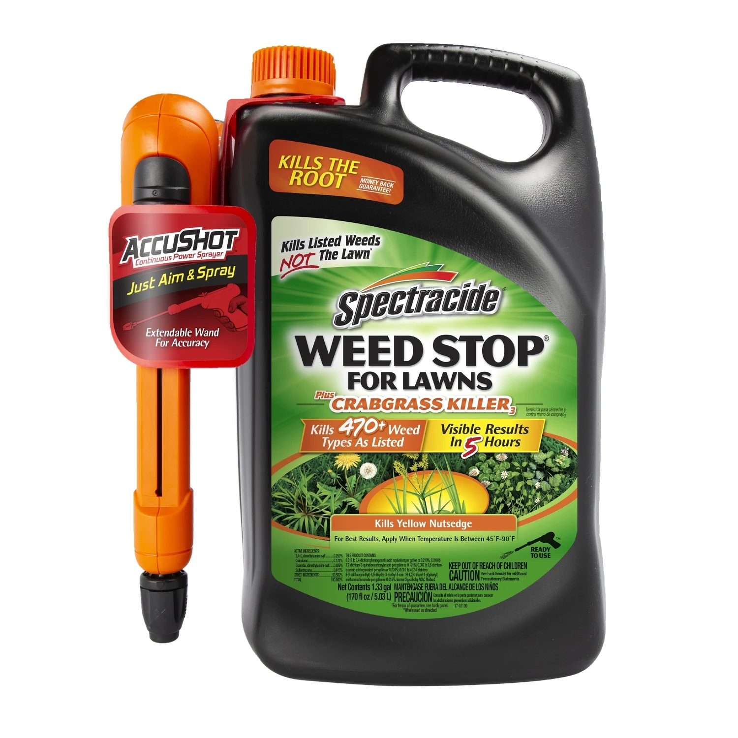 Spectracide HG-96588 Weed Stop Plus Crabgrass Killer, 1.33 Gal AccuShot Sprayer