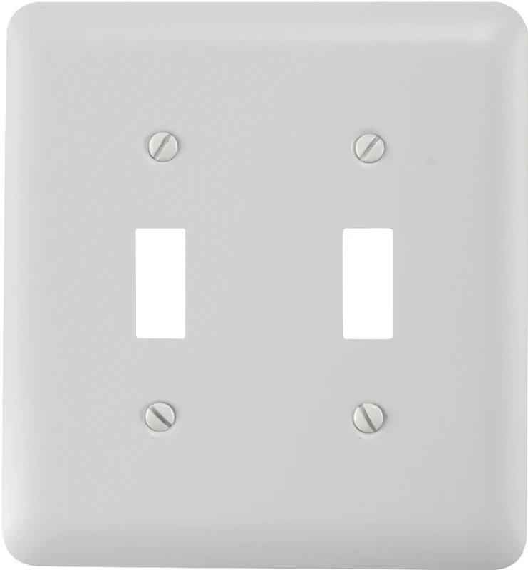 Devon White 2-gang Stamped Steel Toggle Wall Plate, Model 935ttw, 1 Pk