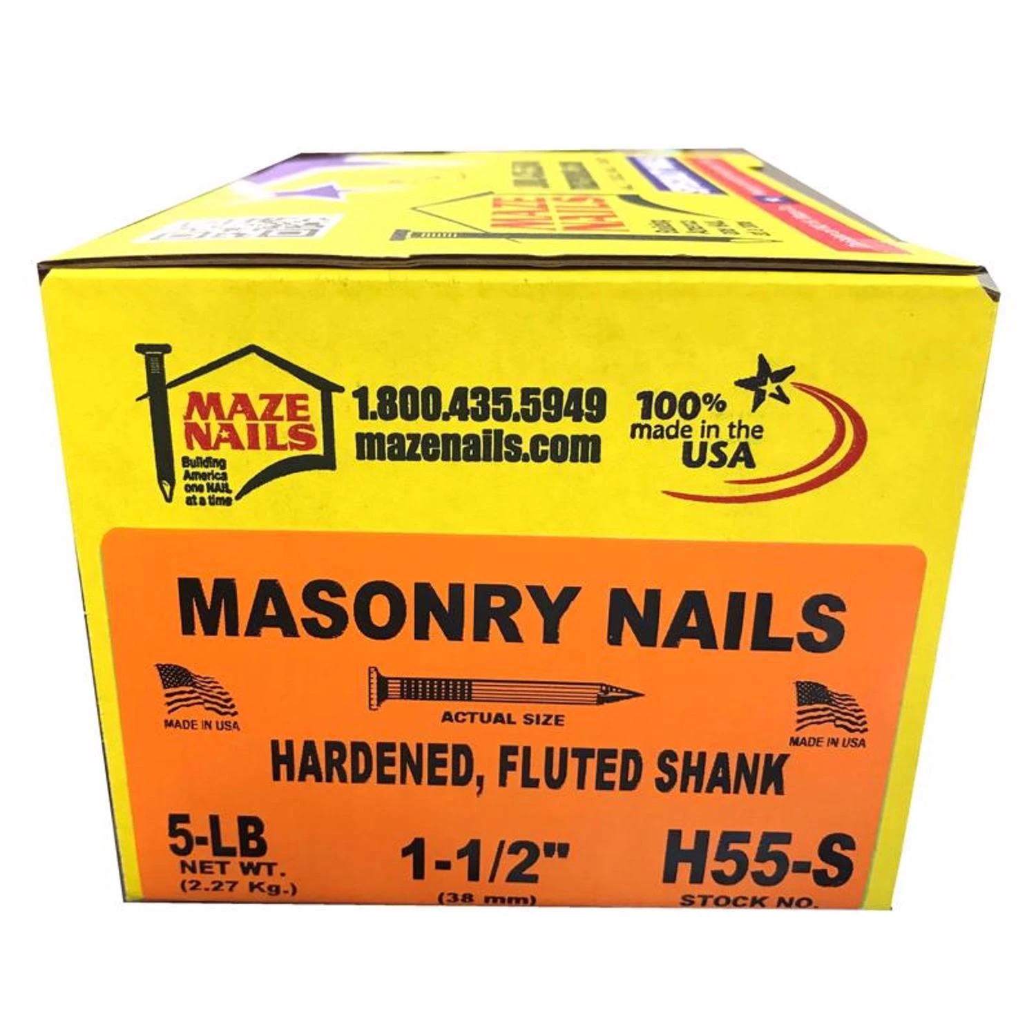 4d X 1-1/2 In. 9 Ga Hardened Steel Fluted Masonry Nails - 645 Count