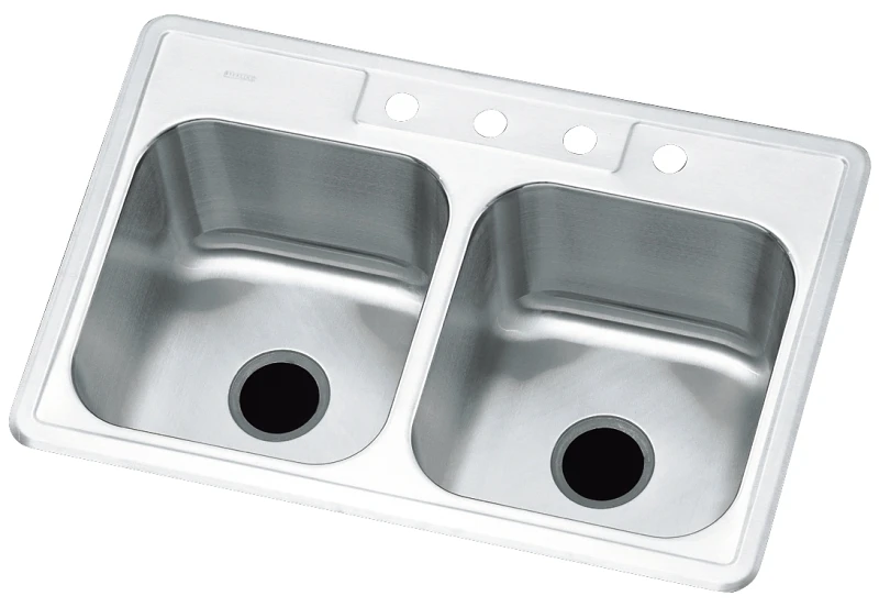 Southhaven 33 In. X 22 In. X 8 In. Deep Double Bowl Stainless Steel Kitchen Sink