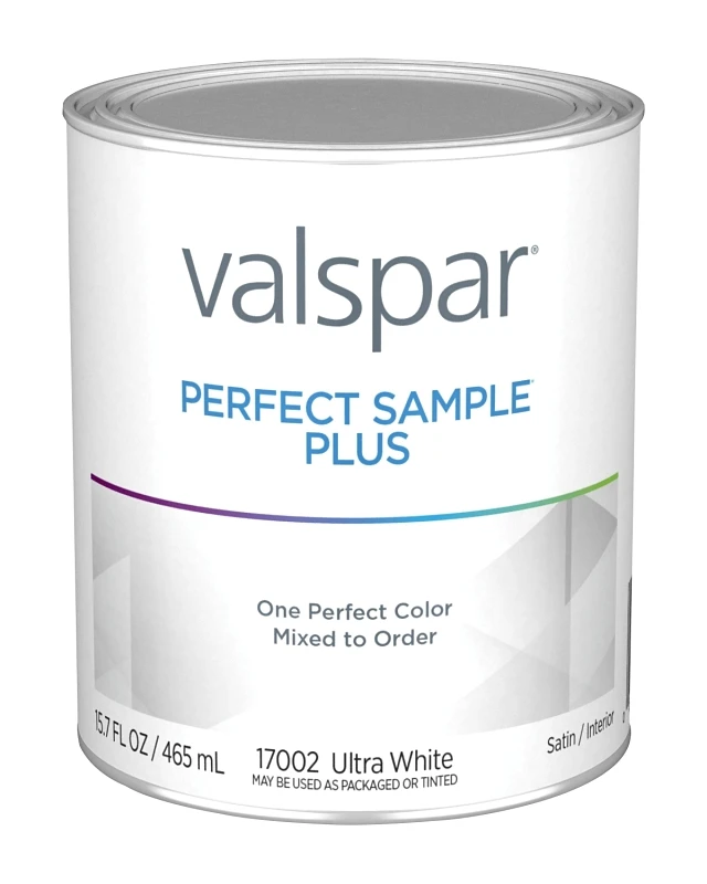 Perfect Sample Plus 1 Pint Latex Satin Interior Paint, Ultra White
