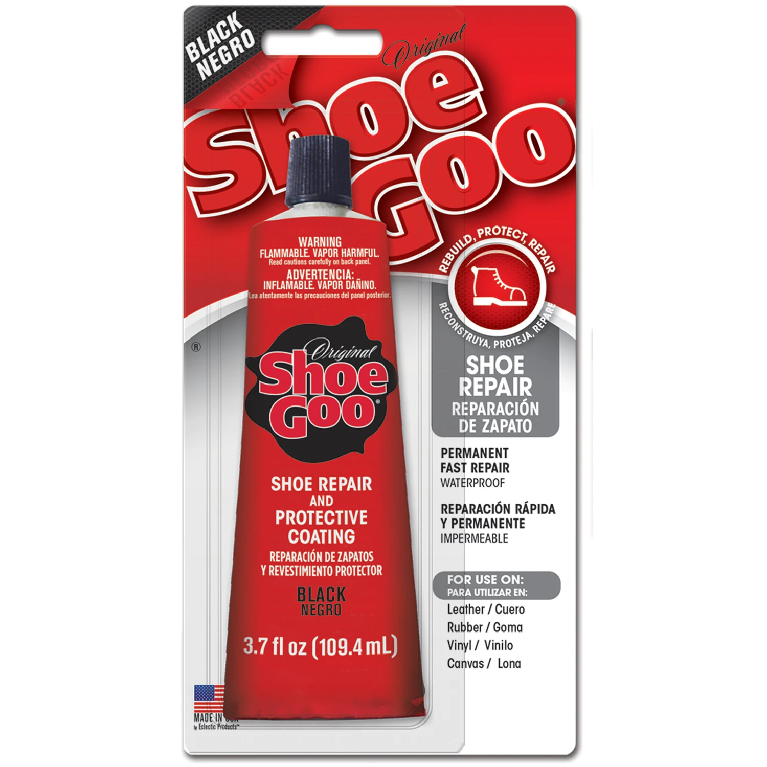 Shoe Goo 110212 Shoe Repair Adhesive, Black, 3.7 Oz.