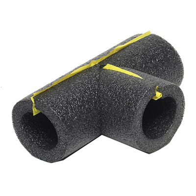 Tee Pipe Insulation, Polyethylene Foam, Gray, For 1/2 In. Copper Pipe