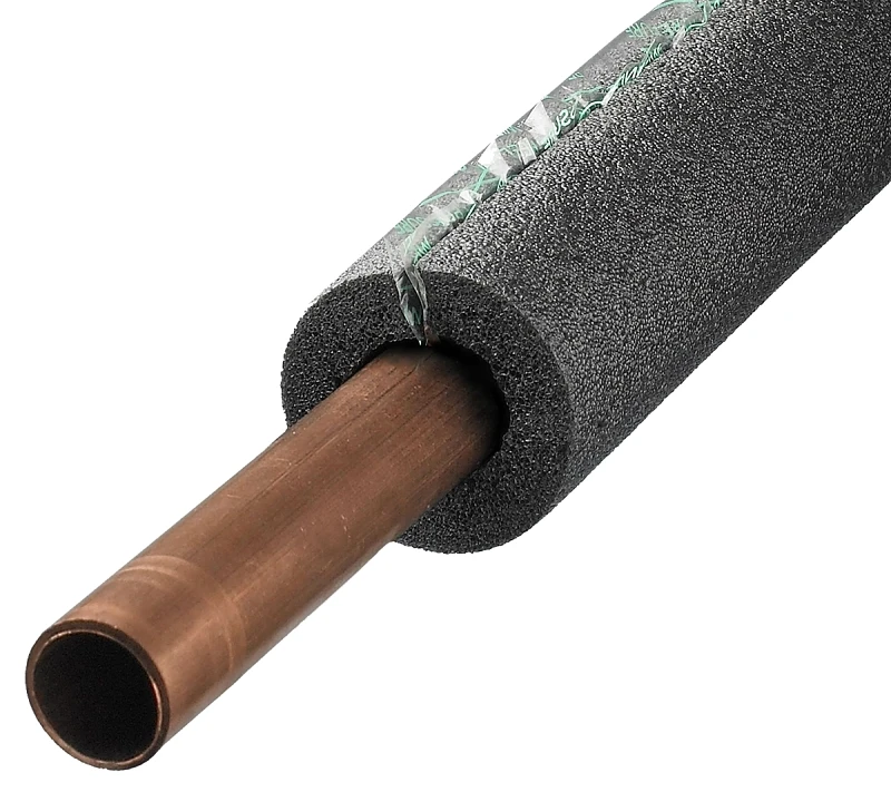 Tubular Pipe Insulation, Polyethylene Foam, Pre-Slit, For 1/2 or 1/4 In. Pipes, Gray