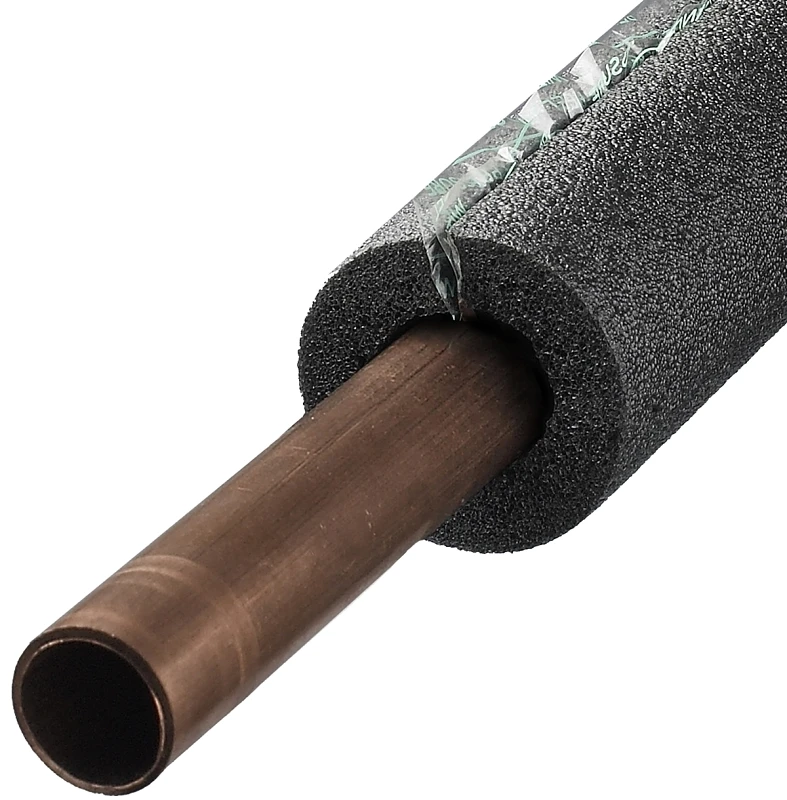 Gray Polyethylene Foam Tubular Pipe Insulation, Pre-Slit, Fits 0.5 or 0.75 Inch Pipes, 6 Feet Long