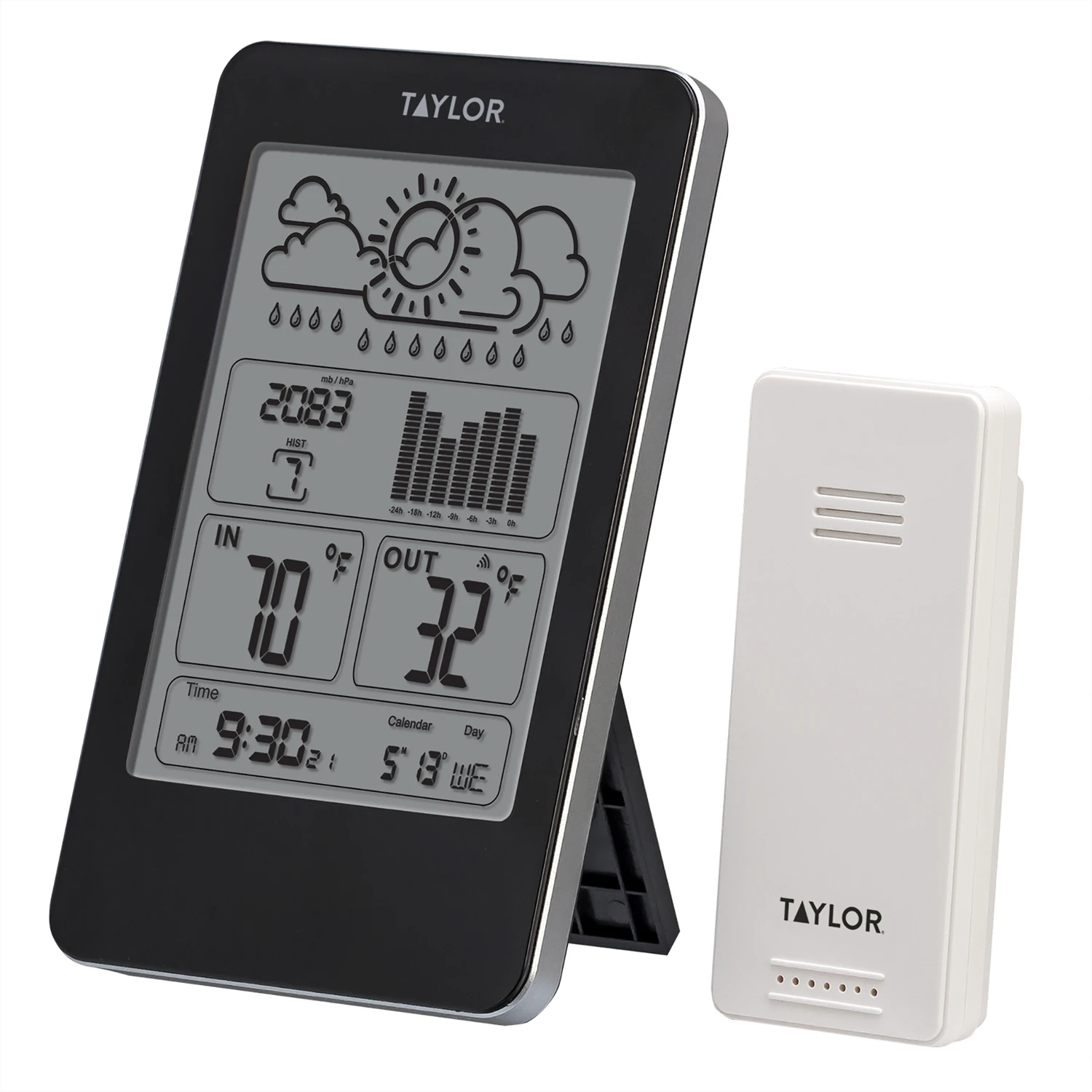 Taylor 1733 Wireless Weather Station with Barometer, Remote Sensor