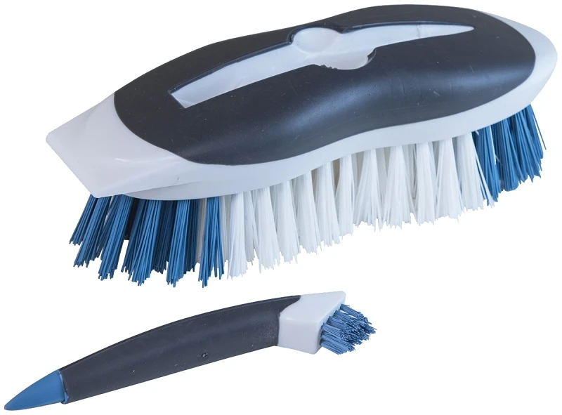 2-in-1 Bar Scrub Brush With Removable Detail Tool And Antimicrobial Protection