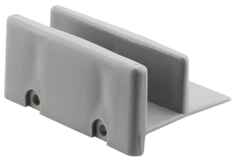 Sliding Shower Door Bottom Guide, 1/2 In. Channel, Gray Plastic, 2-Fastener Installation, 2-Pk.