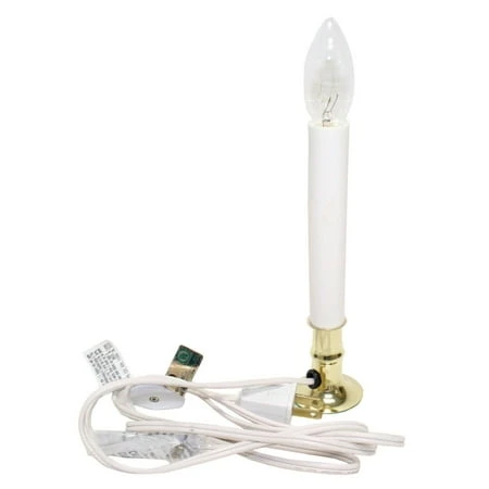 03408 - 9 Inch Brass Base Electric Candle For Holiday Decor