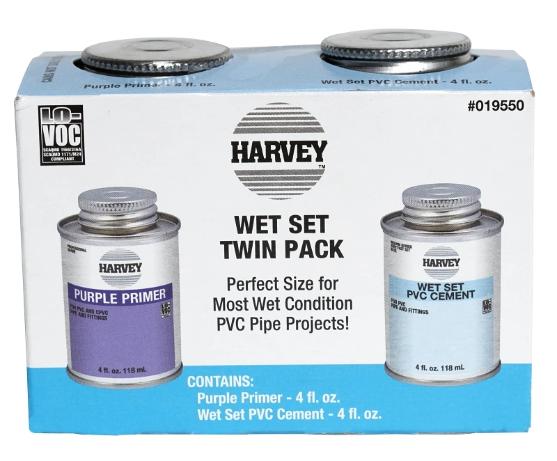 Wm Harvey Co 019550 Purple Primer & Wet Set Pvc Cement Twin Pack 4 Oz Each