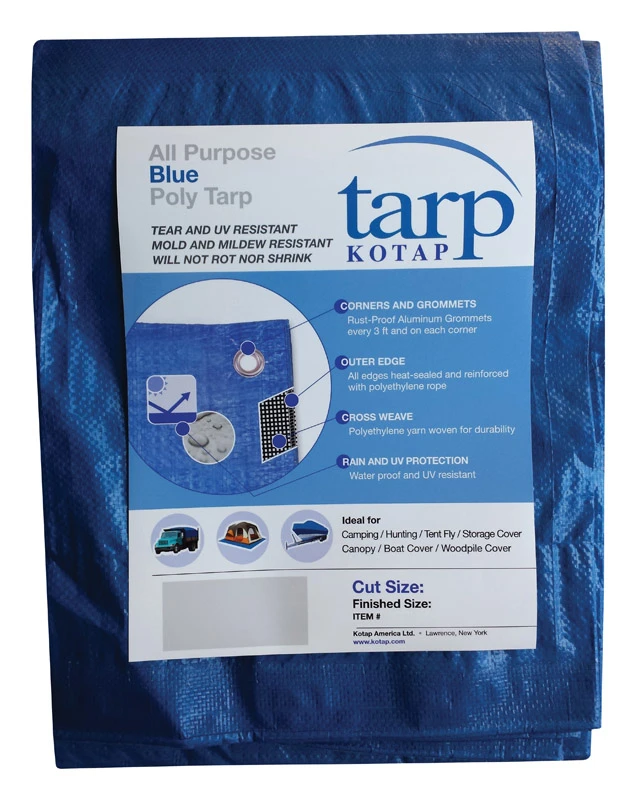 10 Ft X 12 Ft Light Duty Blue Polyethylene Tarp - Model Tra1012