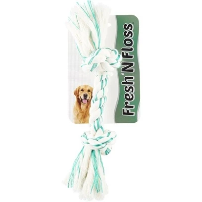 Fresh N Floss 2-knot Bone Dog Toy With Spearmint Flavor - Small