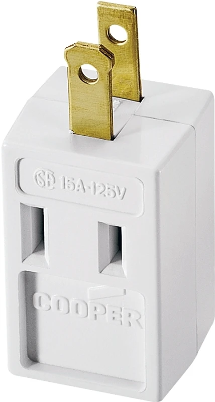 4400w-box White 3-outlet Non-grounding Cube Tap, Pack Of 10