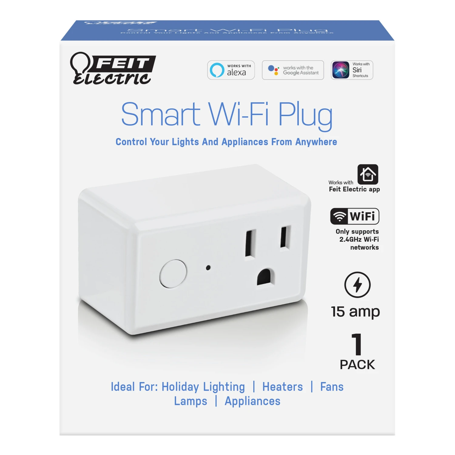Smart Wi-fi Plug For Indoor Use, Model Plug/wifi, 15 Amp