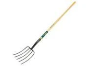 33283 5-tine Manure Fork, 54 In Long Wood Handle, Steel Tines