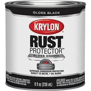 Krylon Rust Protector Gloss Black Indoor and Outdoor Oil-Based 8 oz. Rust Protector Paint Ena