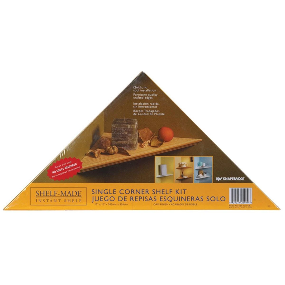 Ez12/1 Ok 12 In. Oak Instant Corner Shelf Rack