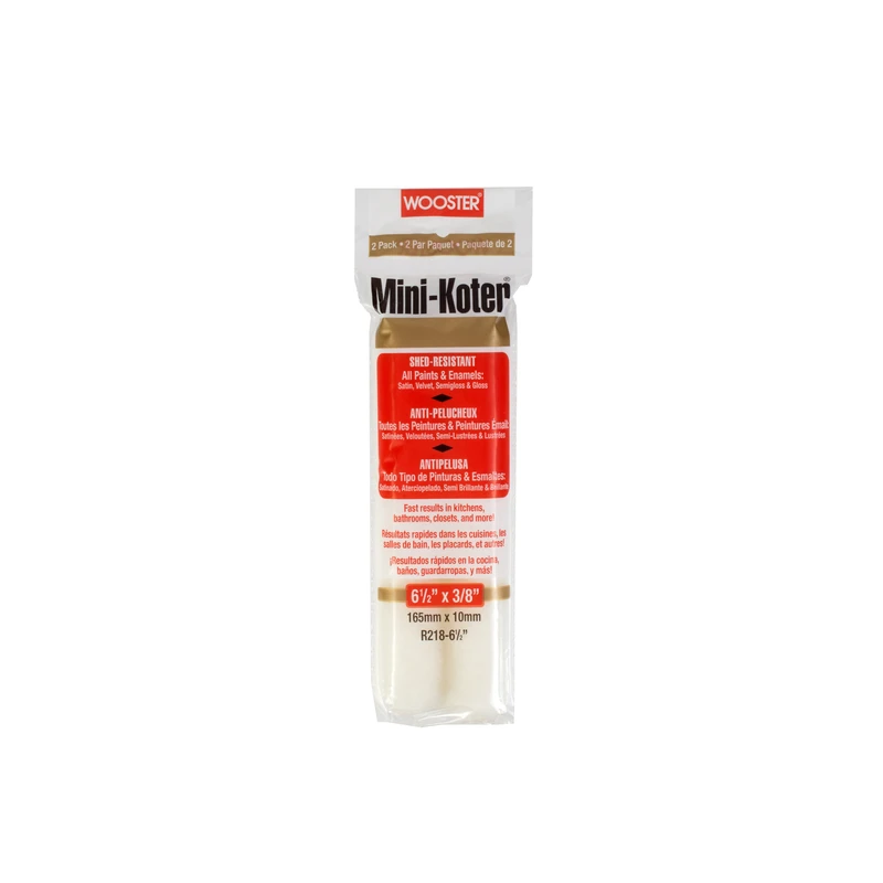 Wooster  Minikoter  Fabric  3/8 in.  x 6-1/2 in. W Mini  Paint Roller Cover  For Semi-Smooth Surface