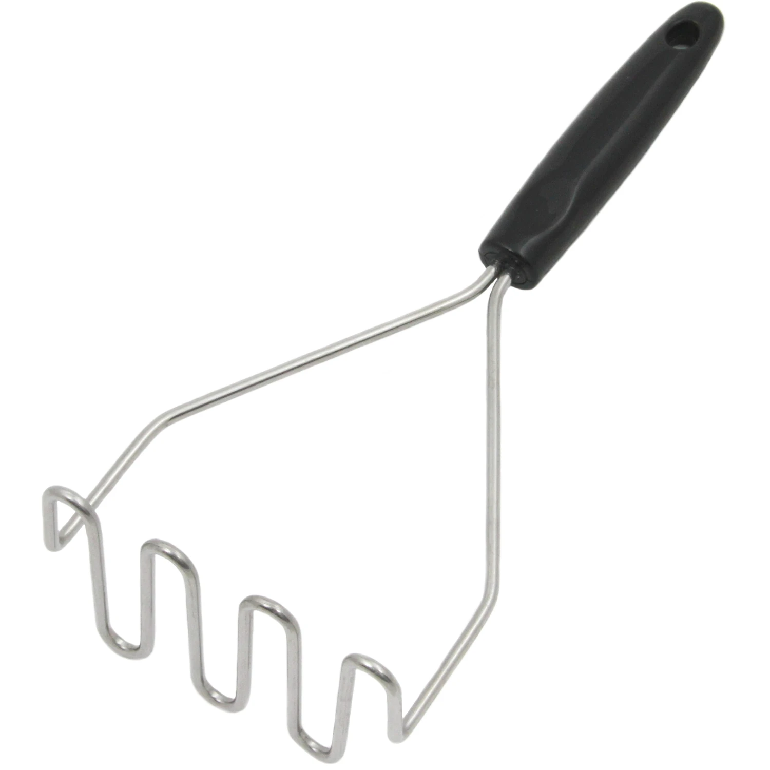 12920 Stainless Steel Potato Masher, 4 In. W X 12 In. L, Black Handle, 12 Units