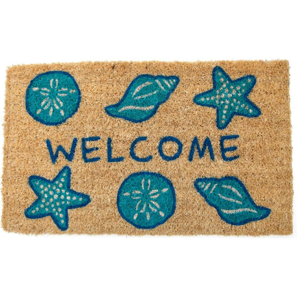 Shells Welcome Hand Woven Coir Door Mat 18 In. X 30 In. Model 677s