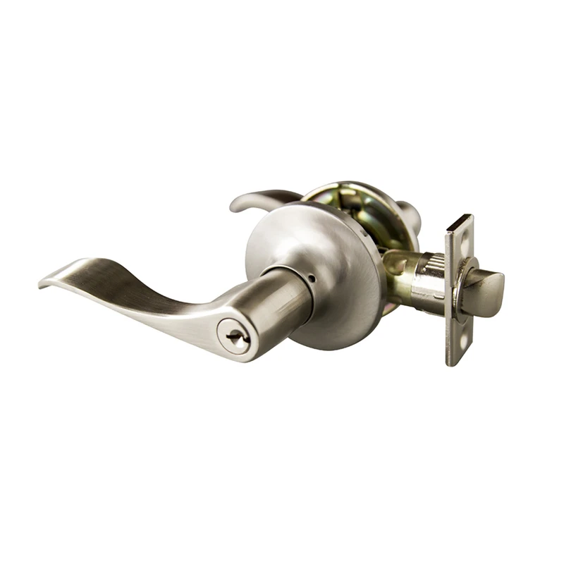 Stratford Satin Nickel Entry Lever With Universal 6-way Latch Model 727933