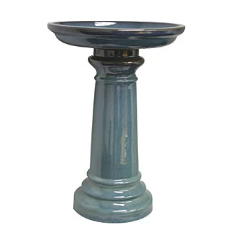 Usa Gp0110essp Ceramic Bird Bath Light Blue 2-piece Set