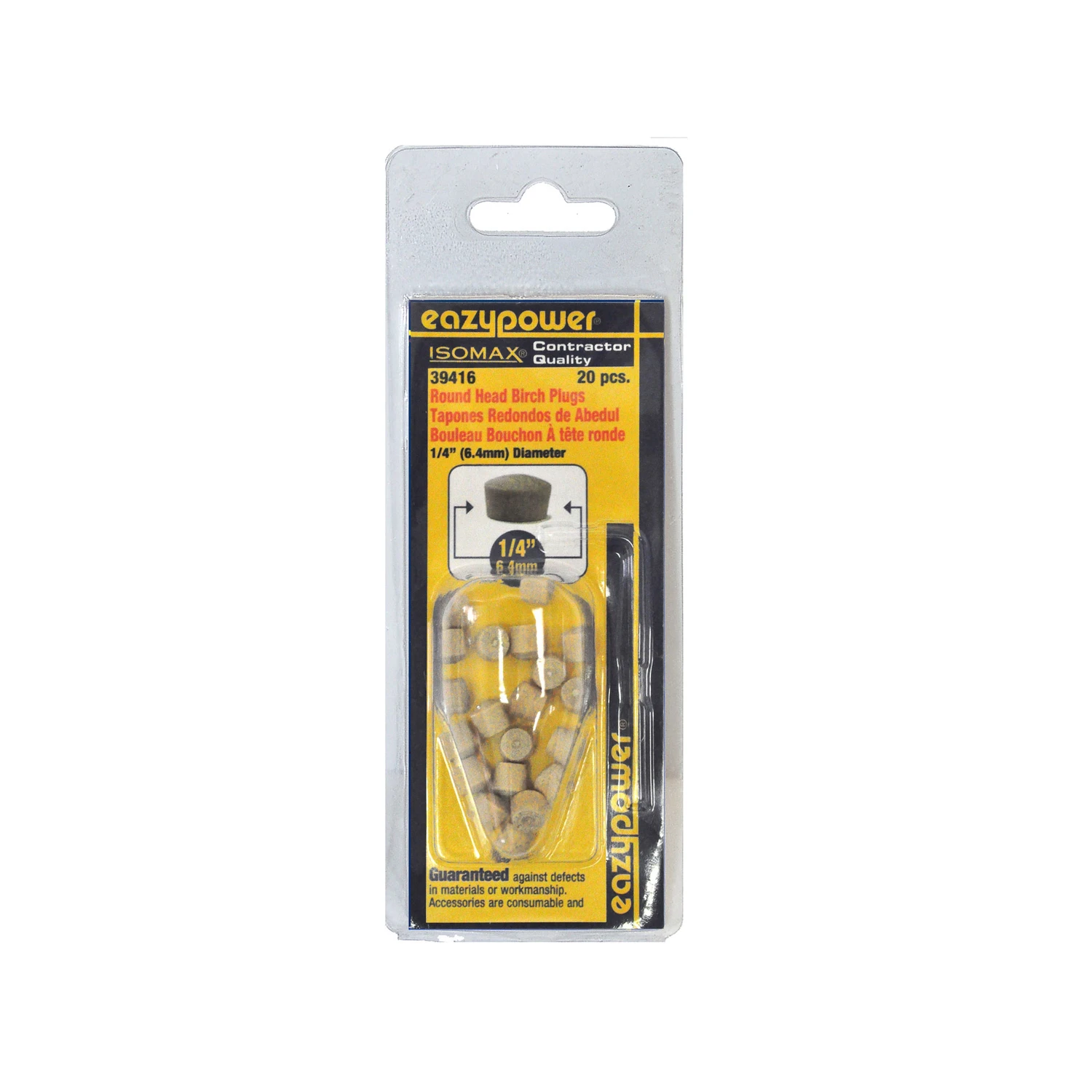 39416 0.25 in. Round Head Plug - 20 Pack