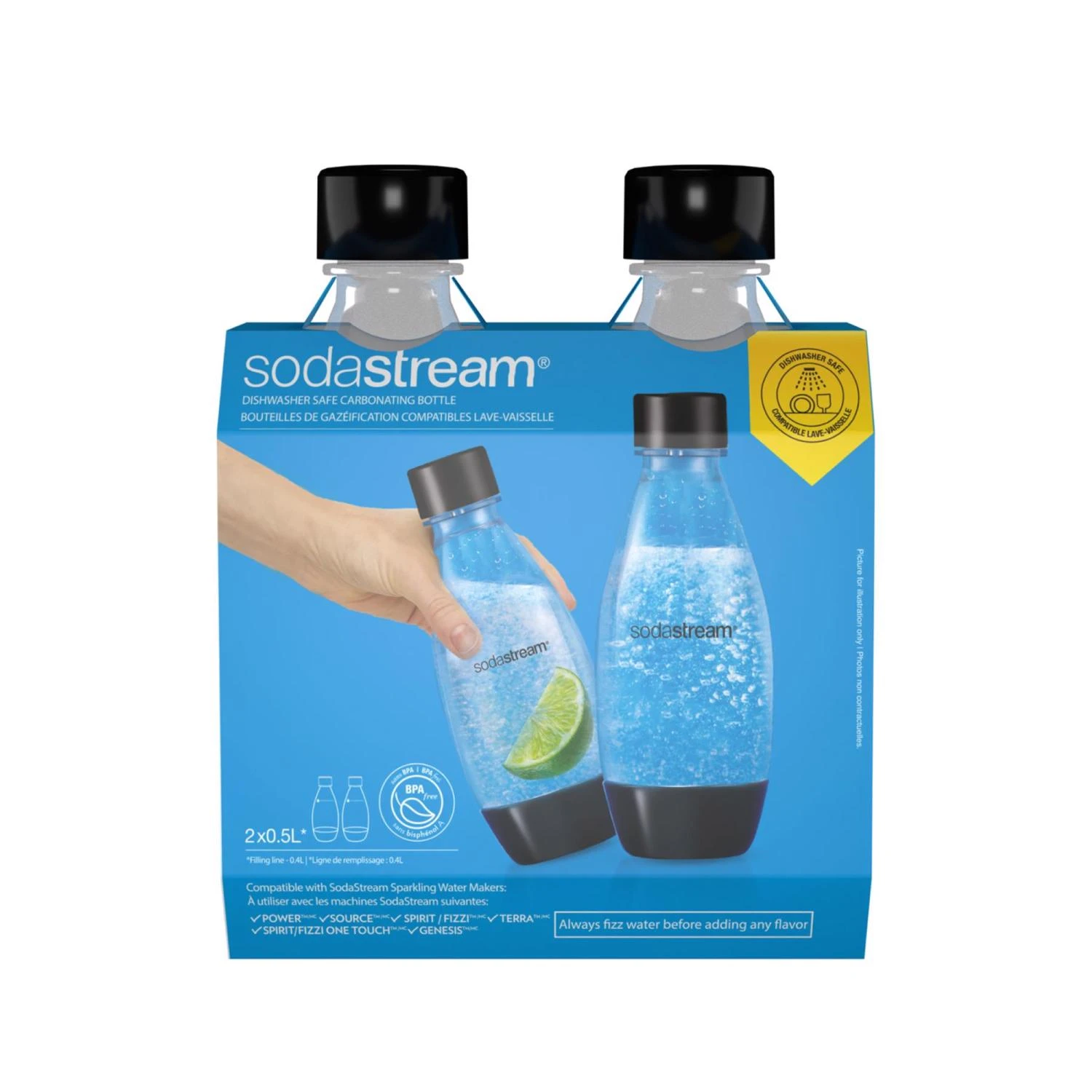 1/2-Liter Carbonating Dishwasher Safe Bottles, 2-Pk.