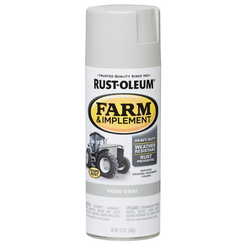 12 Oz. Ford Gray Farm & Implement Spray Paint, Model 280138, Gloss Finish