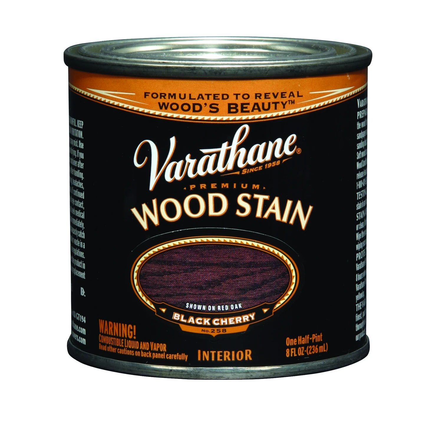 Black Cherry Premium Oil-Based Interior Wood Stain, 1/2-Pt.