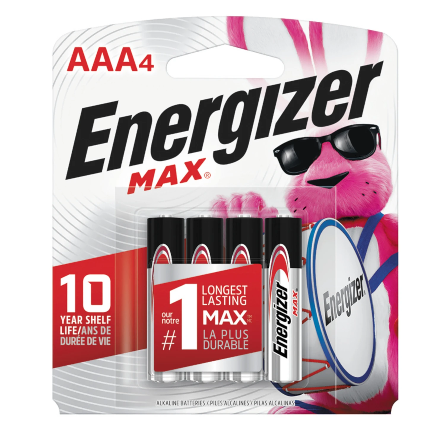 Max AAA Batteries, Triple A Alkaline Batteries, 4-Pack
