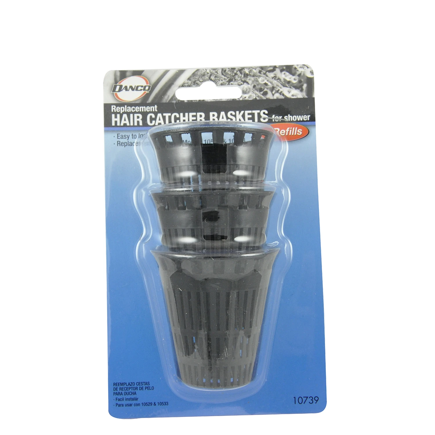 Shower Drain Hair Catcher Basket, 3-Pk.