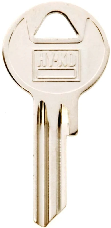 Hy-ko Yale Key Blank 11010y6, Brass, Nickel Plated, 1.9 In L X 0.88 In W, Pack Of 10