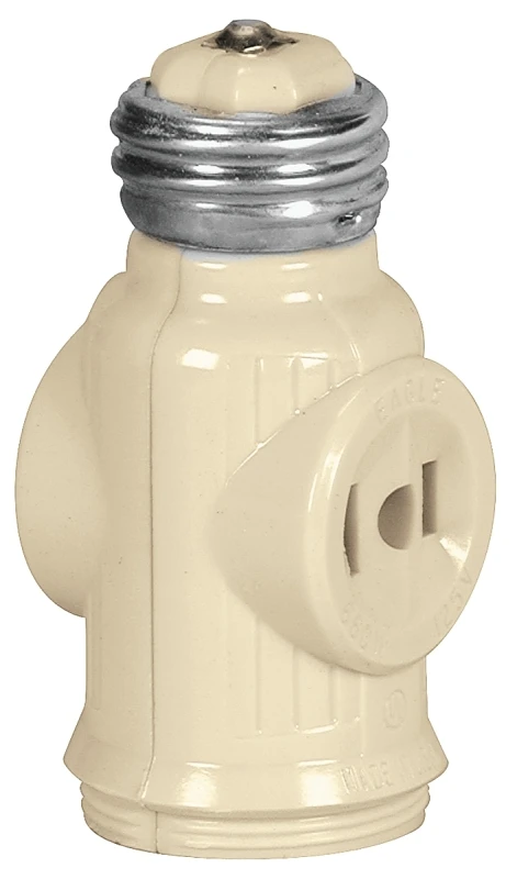 715v-box Ivory Keyless Lampholder Tap With Two Side Outlets
