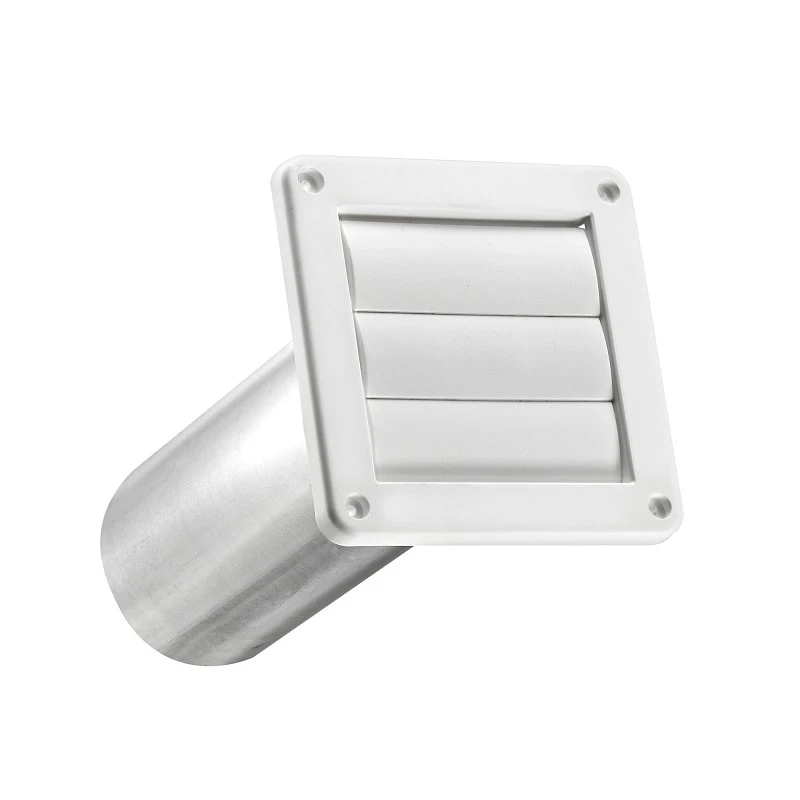 267w Louvered Vent, 4 Inch Diameter, 10.63 Inch Length, Plastic, White