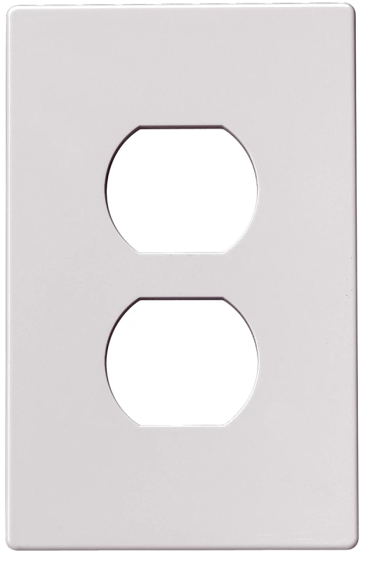 Pjs8w Screwless 1-gang Duplex Receptacle Wall Plate, White, Mid Size 4-7/8" X 3-1/8"