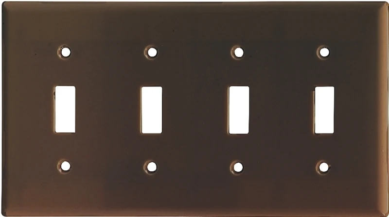 2154b-box 4-gang Standard Toggle Wall Plate Cover - Brown