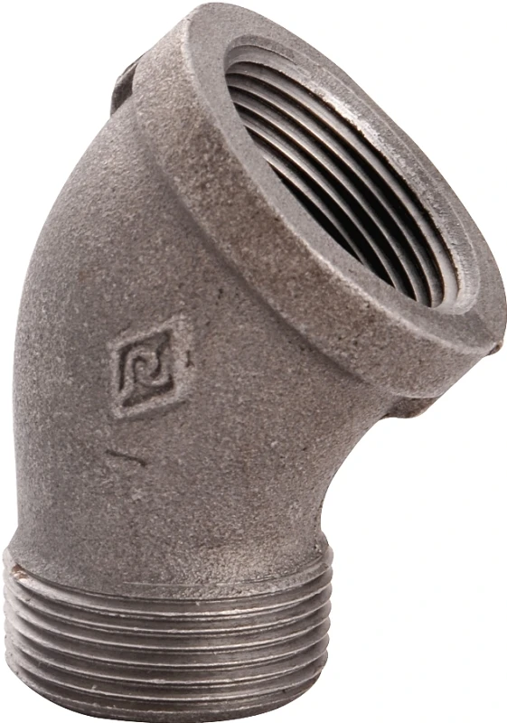 1 Inch Black 45 Degree Street Elbow, Model B121 25, Durable Brass Construction