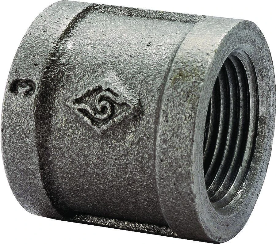 1/4 Inch Black Malleable Coupling, Model B220 8, Steel Construction