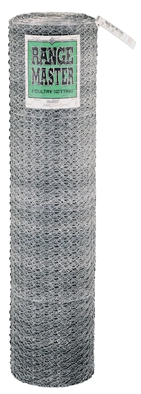 6027 Galvanized Poultry Netting, 50 Ft L X 48 In W, 2 In Mesh