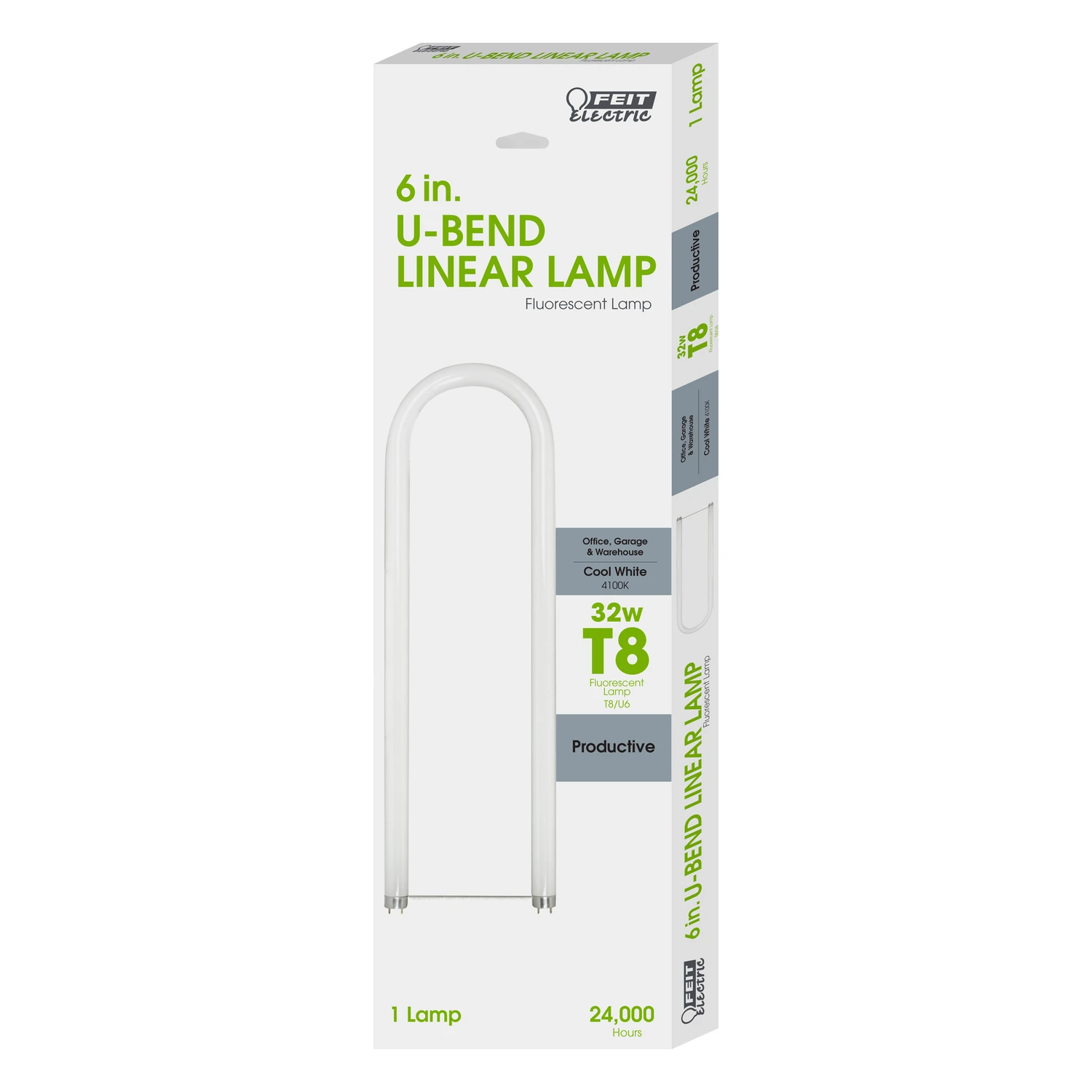 32w T8 U-bend Fluorescent Bulb 6 In. D X 24 In. L Cool White 4100k 1 Pk