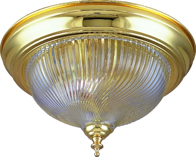 F52bb01-8030c3l 1-light Flush Mount Ceiling Fixture, Polished Brass