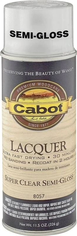 Cabot Clear Semi-Gloss Interior-Oil Based Aerosol Spray Lacquer