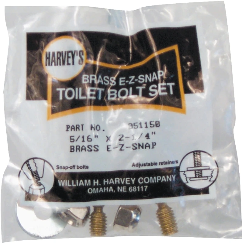 E-z Snap Toilet Bolt Set 5/16 X 2-1/4 Inch With Adjustable Retainers