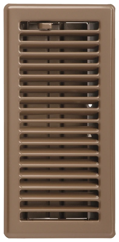Rg2005 Louvered Floor Register, 4 In H X 12 In W, Steel, Brown