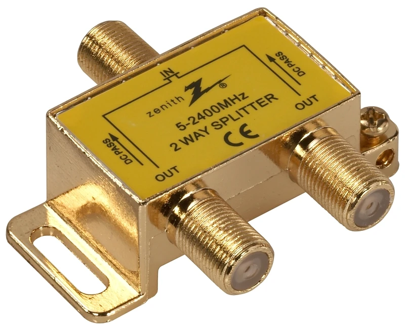 Vs3001sp2w Premium 2-way Coaxial Splitter 2400 Mhz With Gold Plating