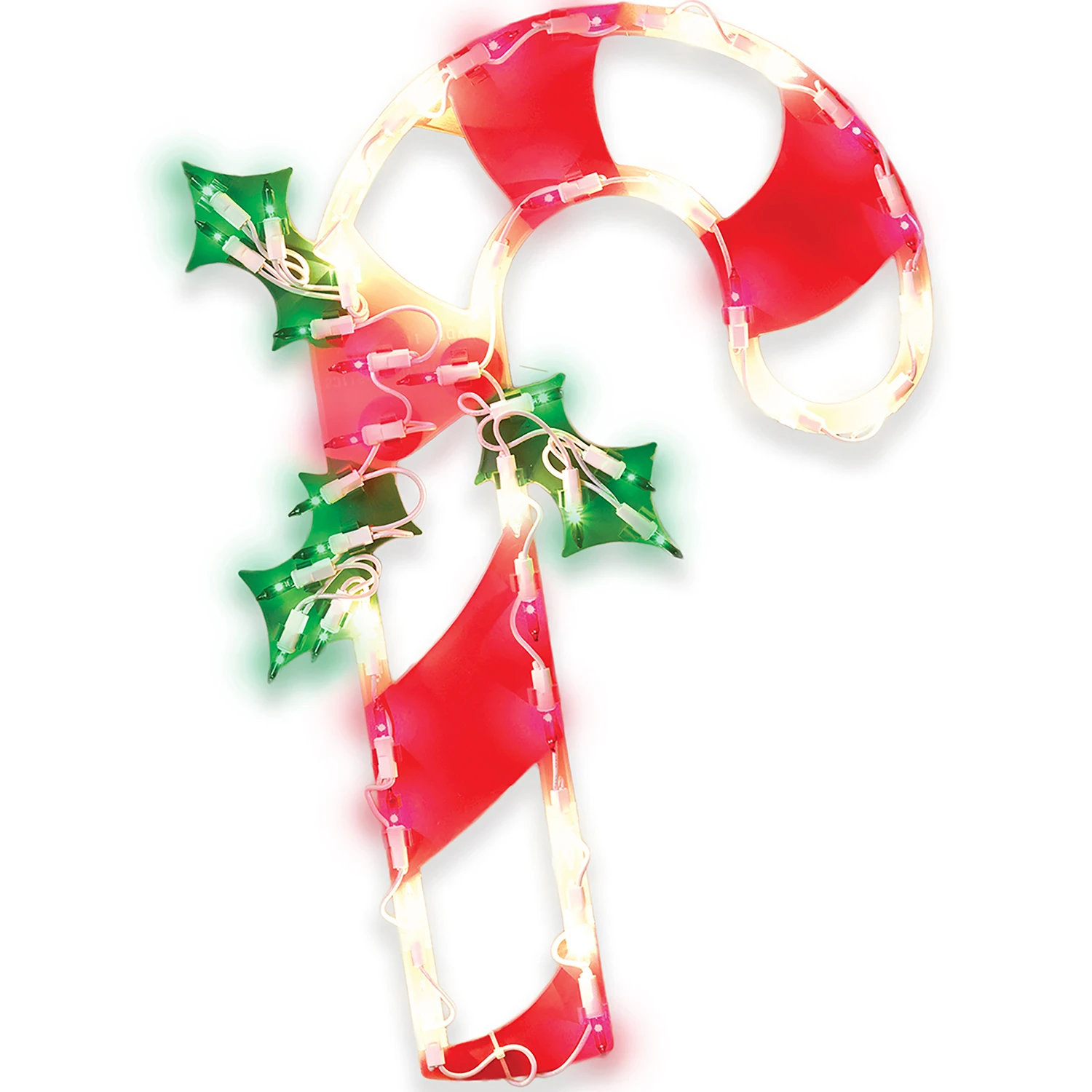 Candy Canes Silhouette Window Decoration 17 In. Green/red/white