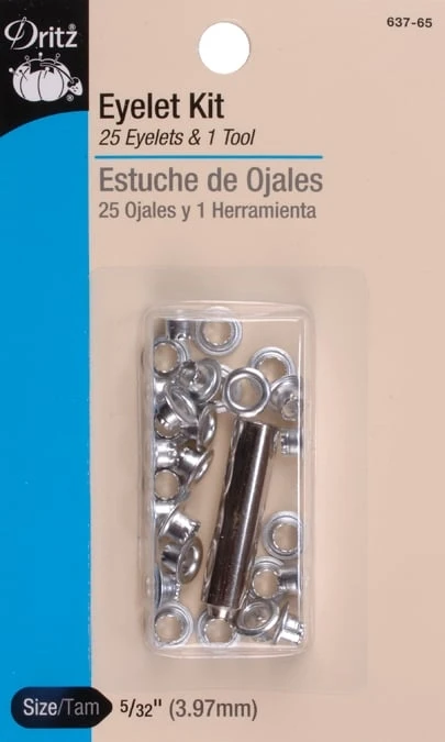 Nickel Eyelet Kit With Tools - 5/32 Inch - 25 Count
